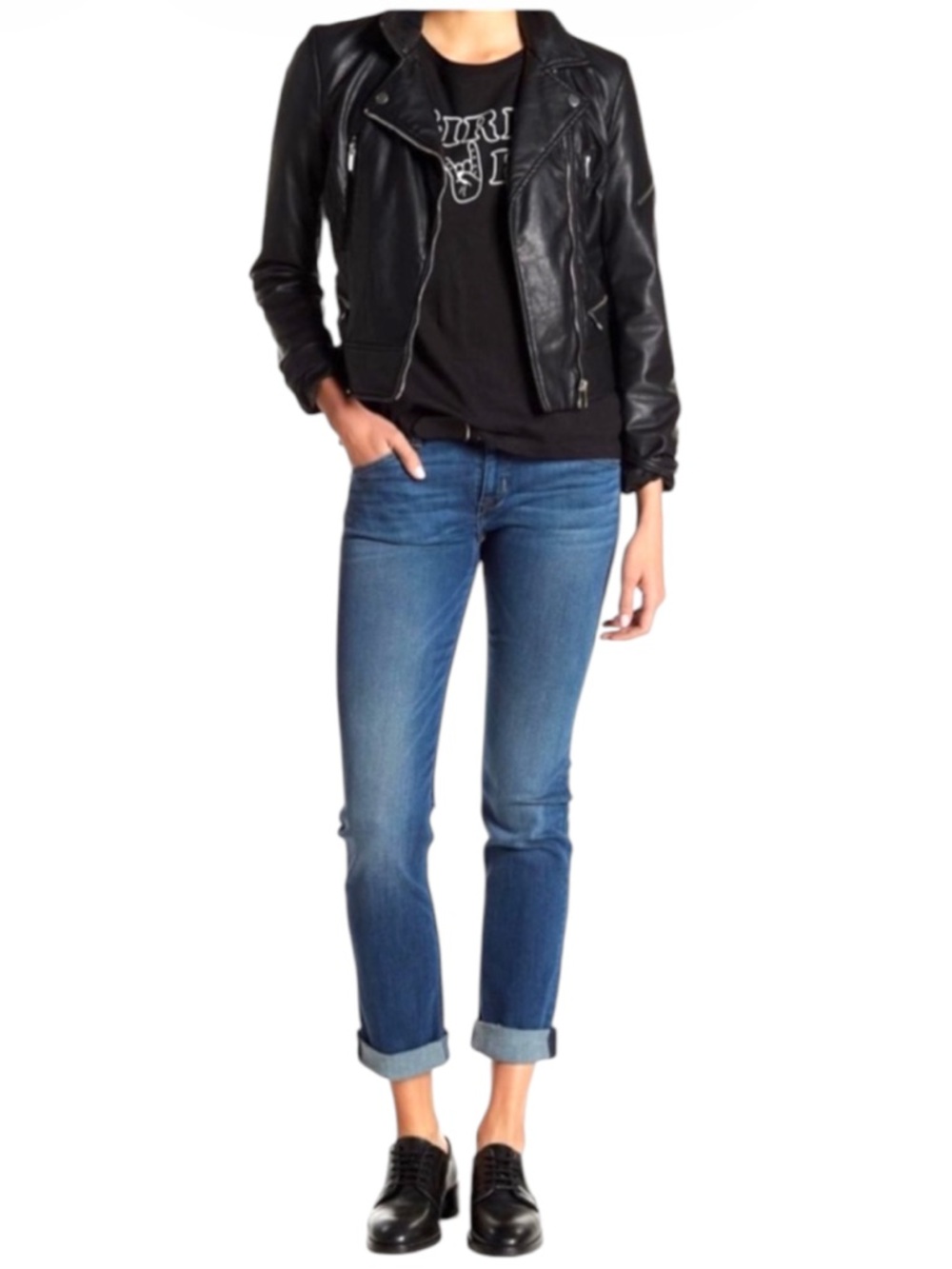 Hudson Bacara straight flood cuff jean